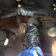 The pedals are more like buttons than pedals, and the button to the left moves the car 2 inches at a time. Photo credit: Stef Schrader